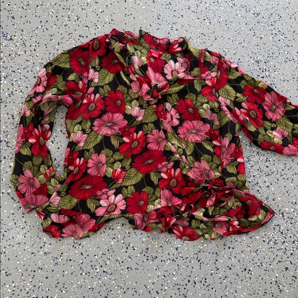 Sunny Leigh Floral Blouse - Red and Green
